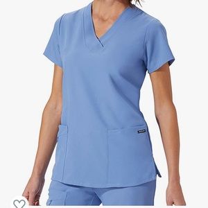 Jockey Scrubs V-Neck Crossover Scrub Top-ceil blue